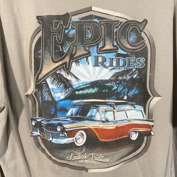 No Bad Days Men's Biege Epic Rides Car Short Sleeve Graphics Tee Size L - Picture 3 of 8